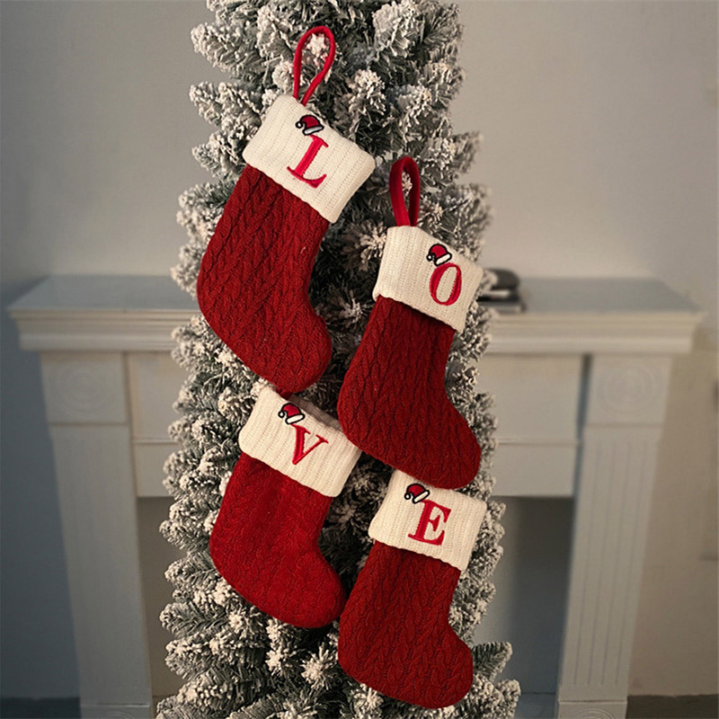 Calcetines navideños tejidos c - Christmas Stocking Hanging reseña y precio