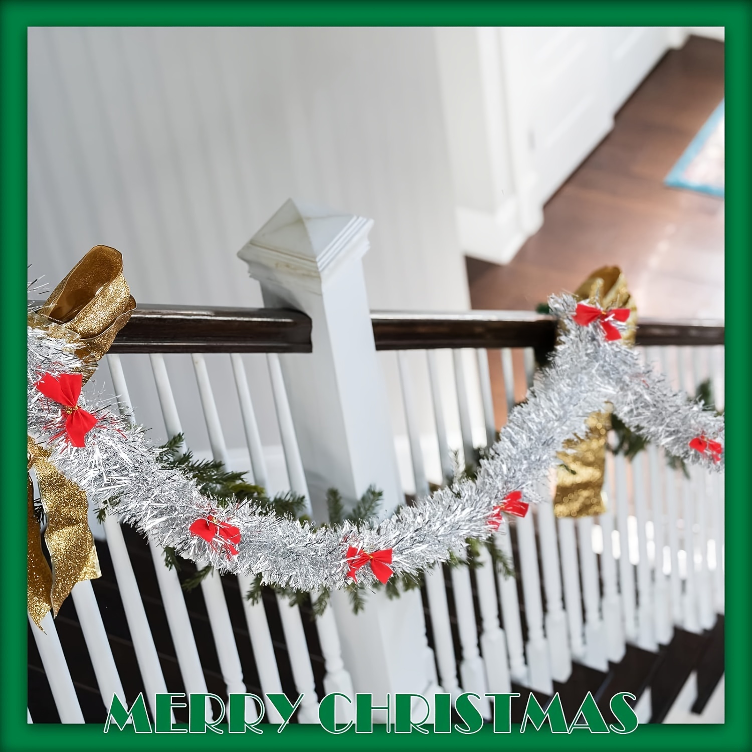 Guirnalda de Navidad con Lazos - Tinsel Garland Decoration reseña y precio