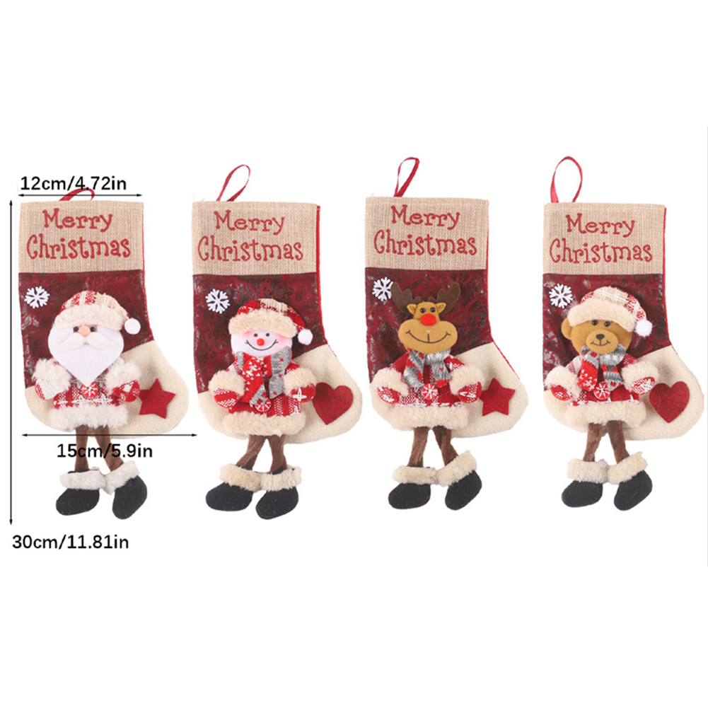 Media navideña grande con tela - Christmas Stocking Hanging reseña y precio
