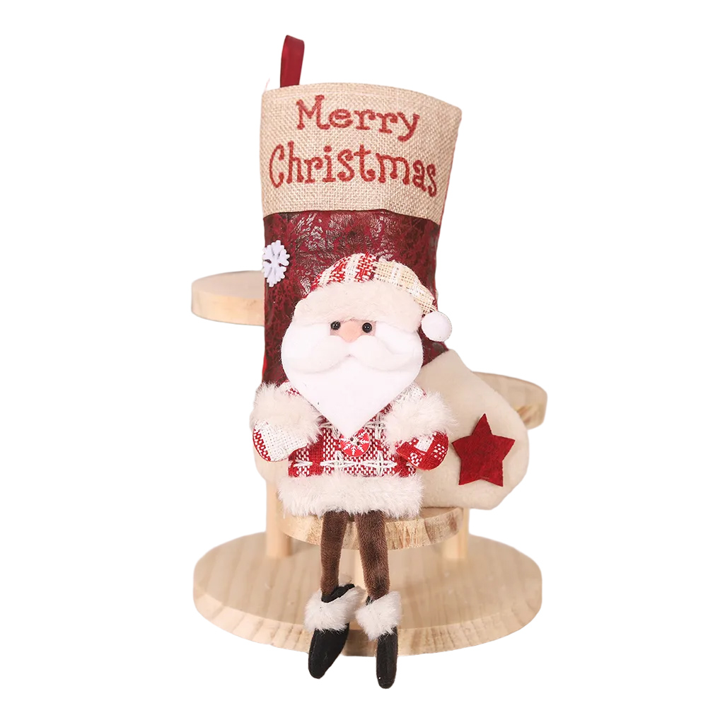 Media navideña grande con tela - Christmas Stocking Hanging reseña y precio
