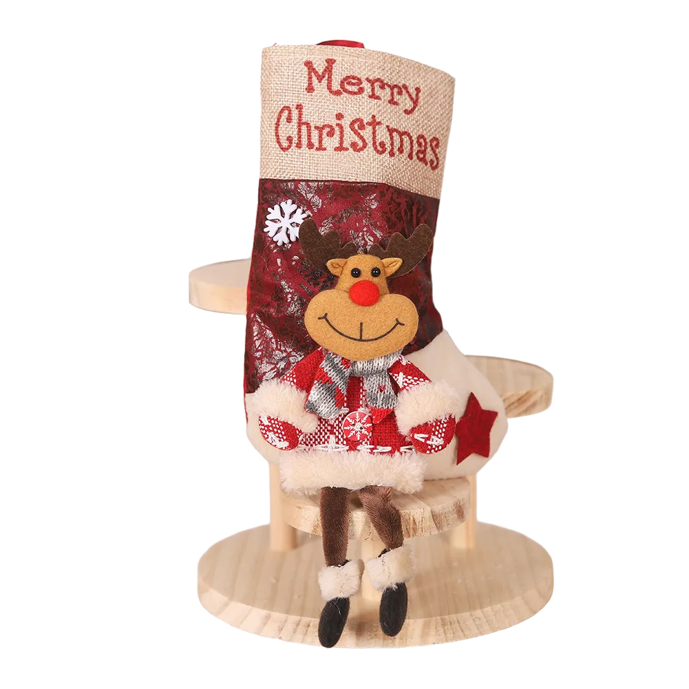 Media navideña grande con tela - Christmas Stocking Hanging reseña y precio