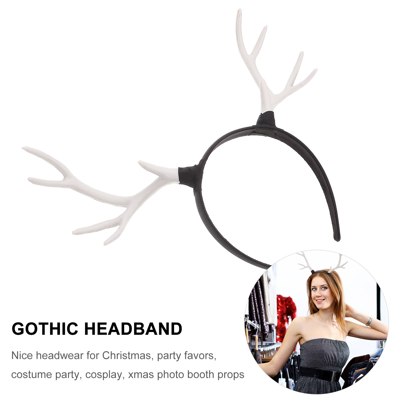 1 unidad. Adorable diadema nav - Reindeer Antlers Headband reseña y precio