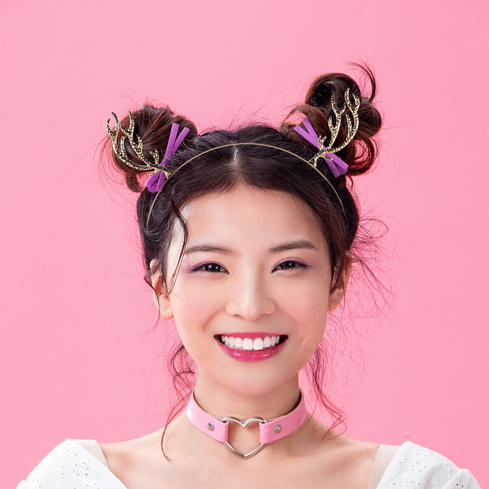 Diadema de metal con adornos d - Reindeer Antlers Headband reseña y precio