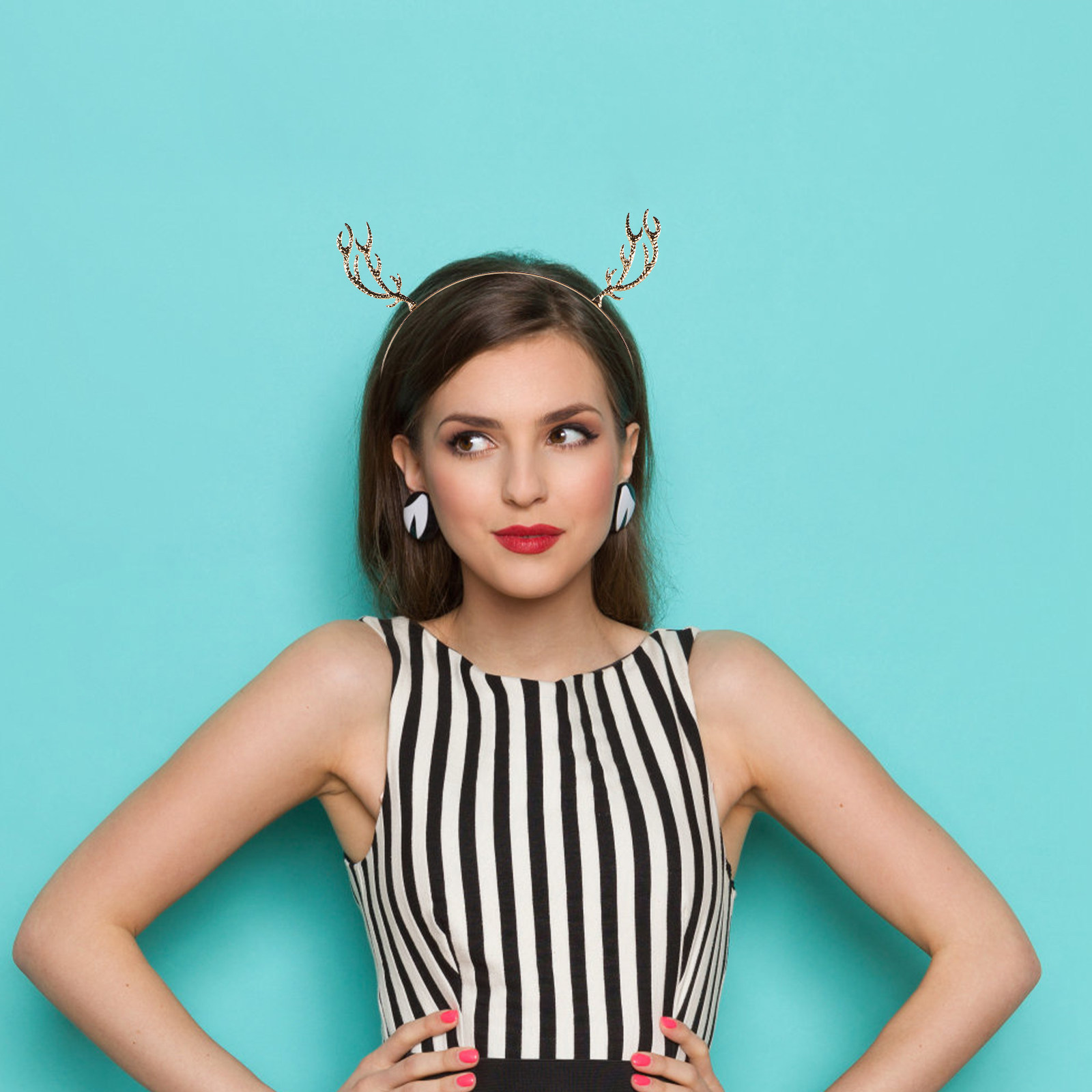 Diadema de metal con adornos d - Reindeer Antlers Headband reseña y precio